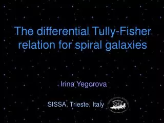 The differential Tully-Fisher relation for spiral galaxies