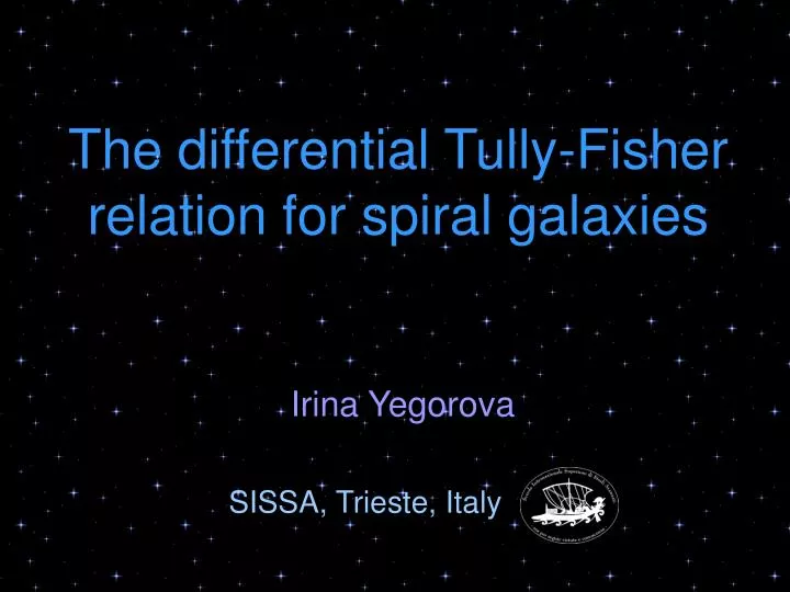 the differential tully fisher relation for spiral galaxies
