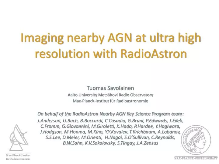 imagin g nearby agn at ultra high resolution with radioastron