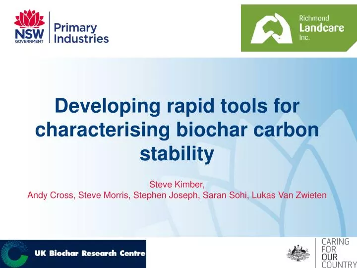 developing rapid tools for characterising biochar carbon stability