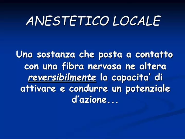 anestetico locale