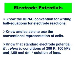 Electrode Potentials