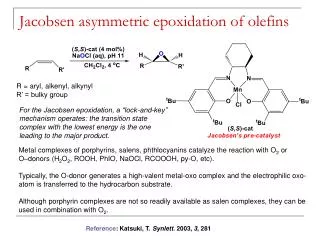 Jacobsen asymmetric epoxidation of olefins