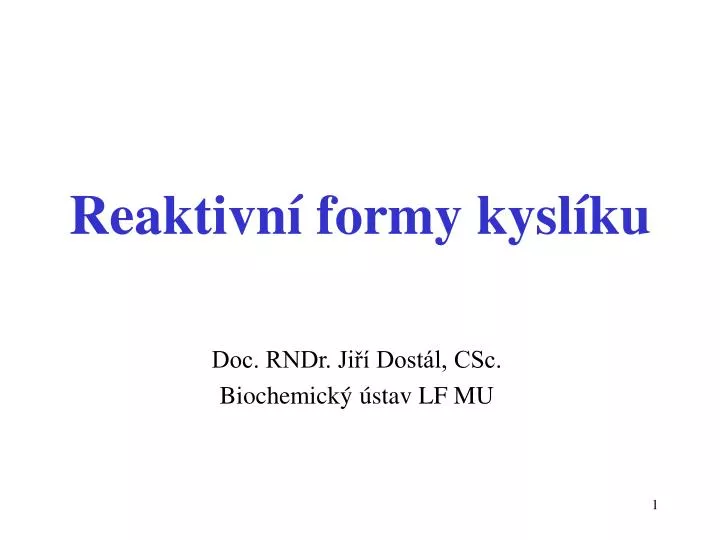 reaktivn formy kysl ku