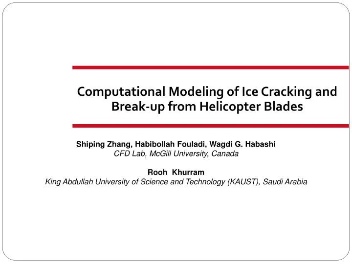 computational modeling of ice cracking and break up from helicopter blades