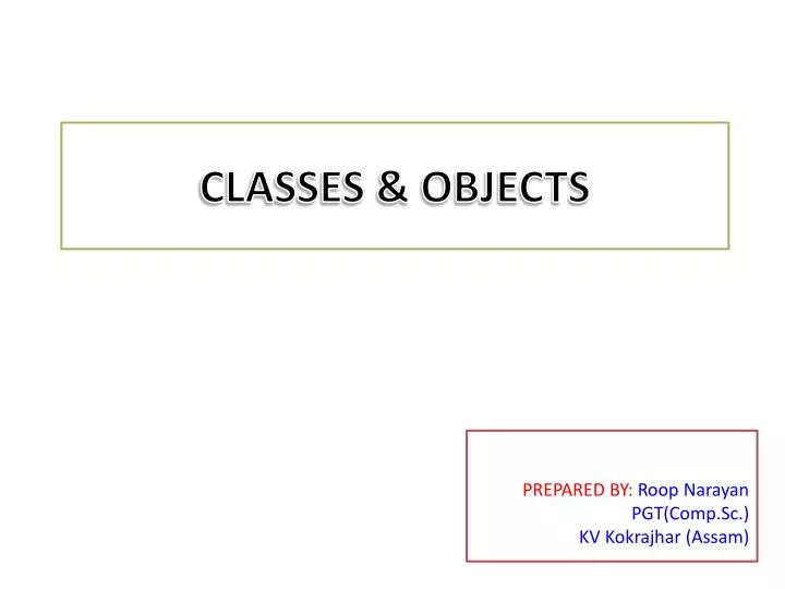 classes objects