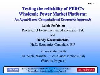 Testing the reliability of FERC’s Wholesale Power Market Platform: