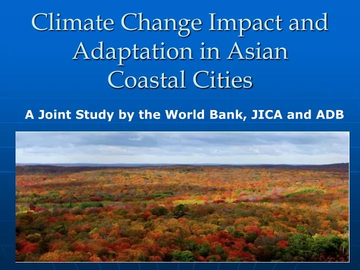climate change impact and adaptation in asian coastal cities