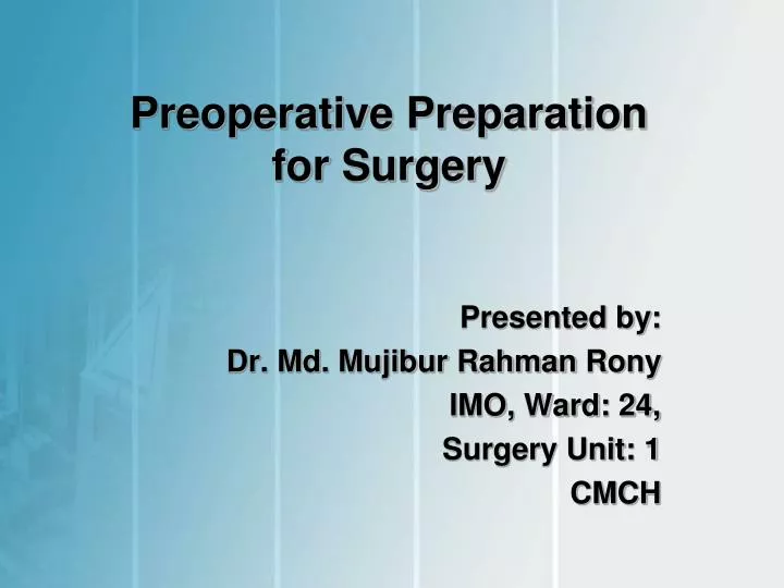 preoperative preparation for surgery