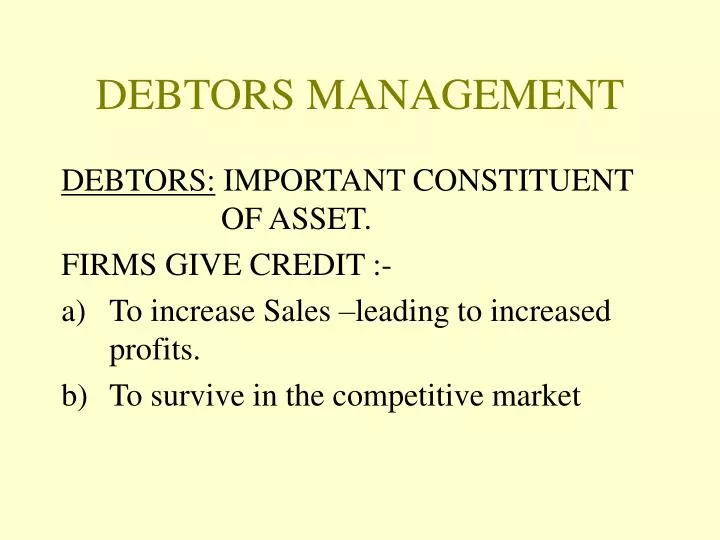 debtors management