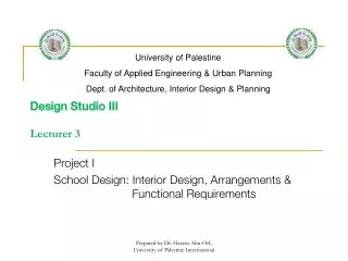 Design Studio III Lecturer 3