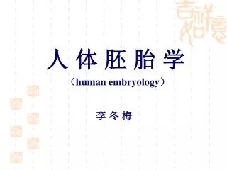人 体 胚 胎 学
