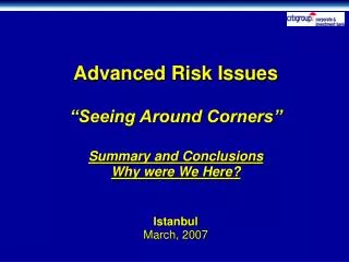 Citi CIB Advanced Risk Issues