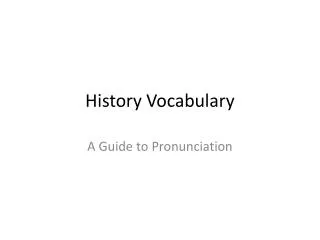 History Vocabulary