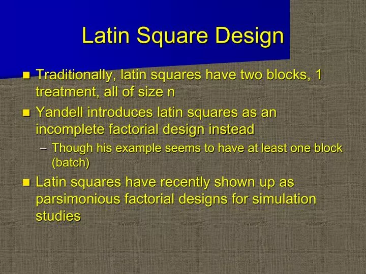 latin square design
