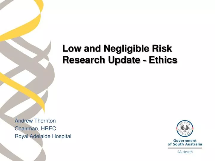 low and negligible risk research update ethics