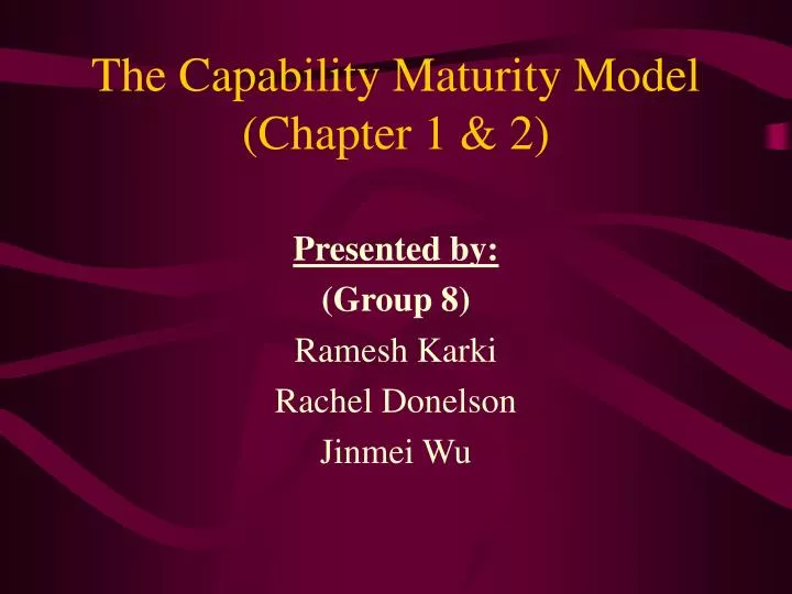 the capability maturity model chapter 1 2