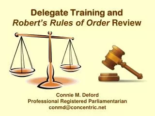 Delegate Training and Robert’s Rules of Order Review