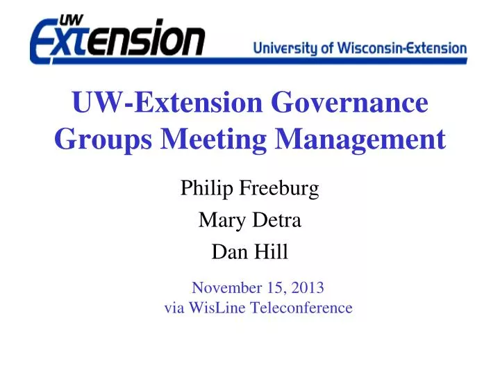 uw extension governance groups meeting management
