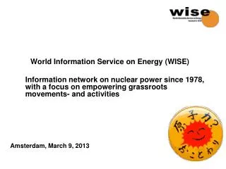 World Information Service on Energy (WISE)
