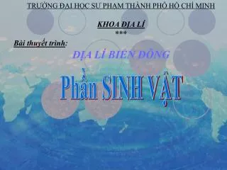 Phần SINH VẬT