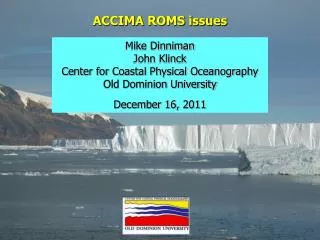 ACCIMA ROMS issues