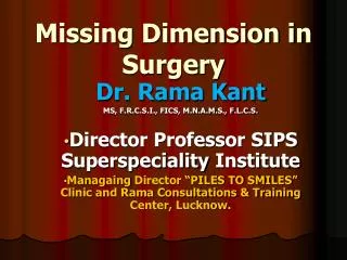 Missing Dimension in Surgery