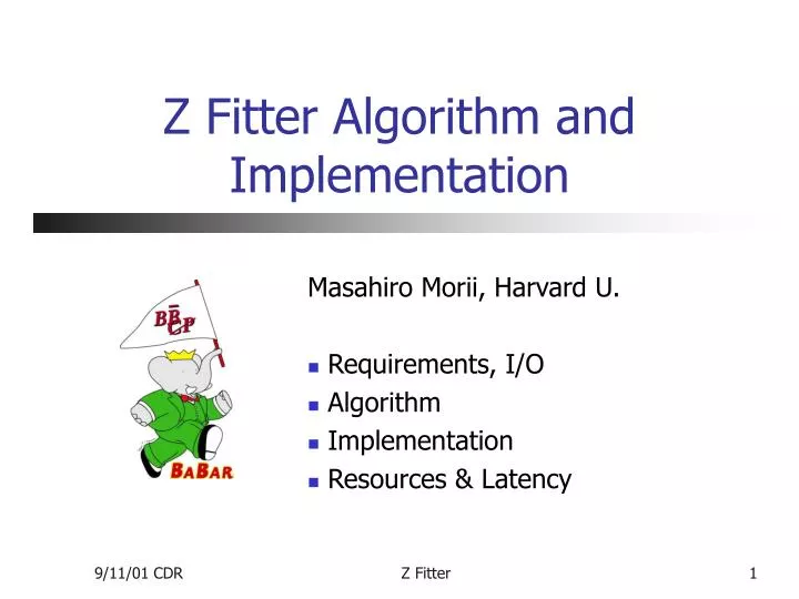 z fitter algorithm and implementation