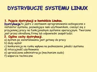 DYSTRYBUCJE SYSTEMU LINUX