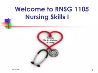 Welcome to RNSG 1105 Nursing Skills I