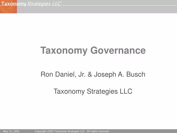 taxonomy governance