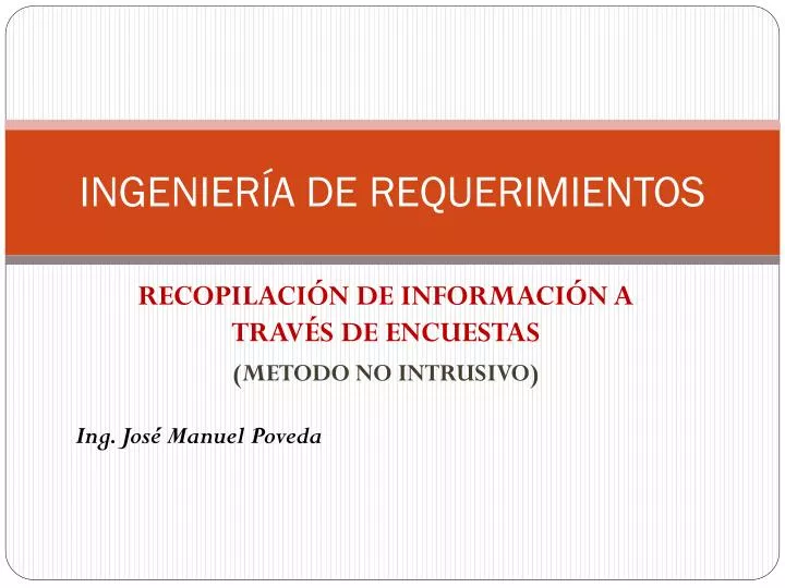 ingenier a de requerimientos