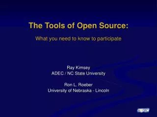 The Tools of Open Source: