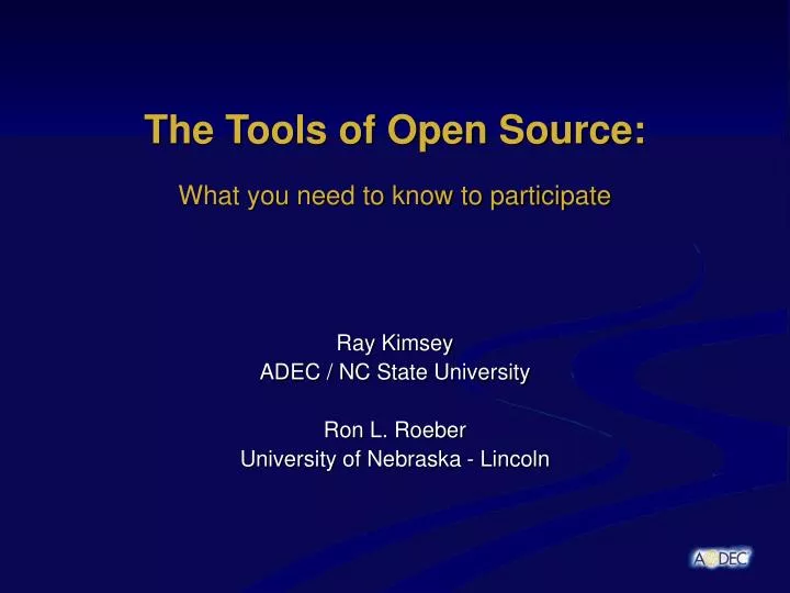 the tools of open source