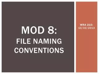 MOD 8: File Naming Conventions
