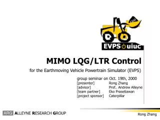 MIMO LQG/LTR Control