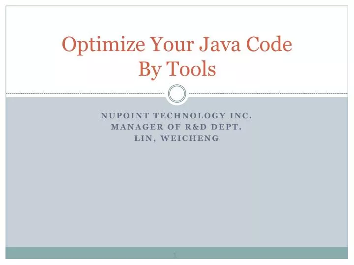 optimize your java code by tools
