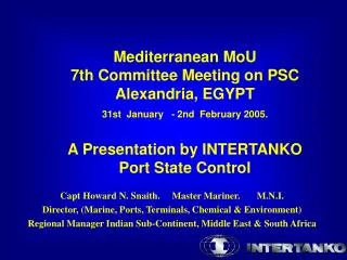 Mediterranean MoU 7th Committee Meeting on PSC Alexandria, EGYPT
