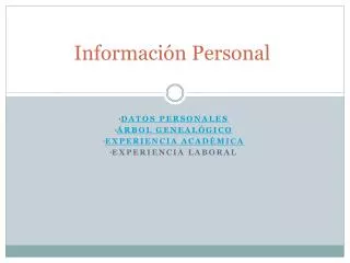 Información Personal