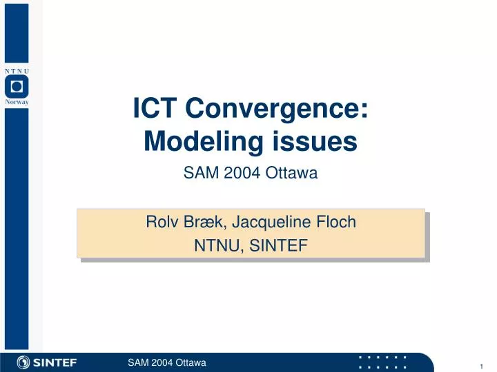 ict convergence modeling issues sam 2004 ottawa