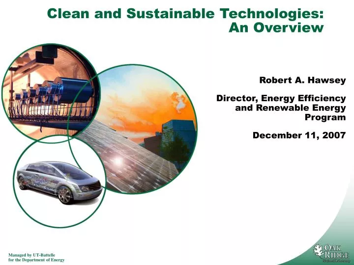 clean and sustainable technologies an overview