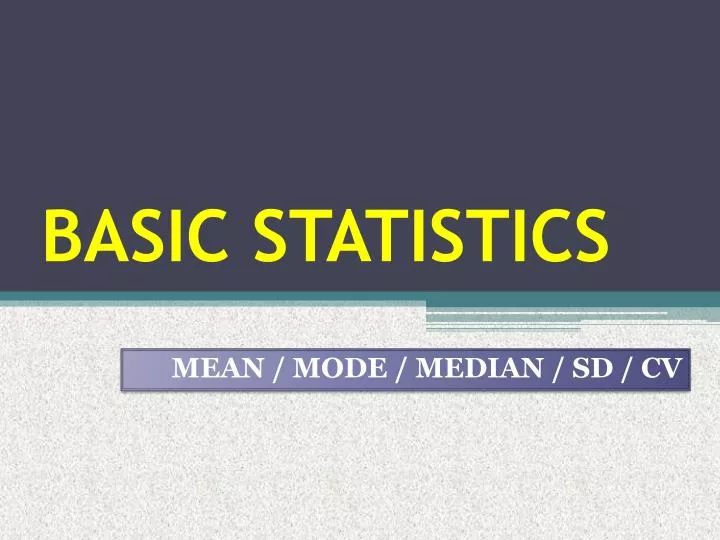 basic statistics