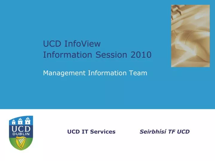 ucd infoview information session 2010