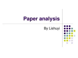 Paper analysis