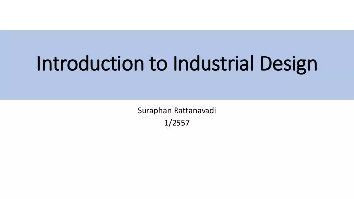 introduction to industrial design