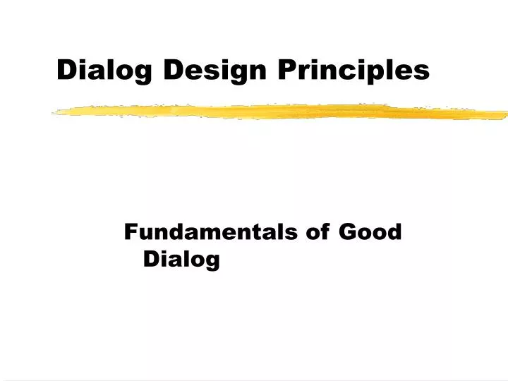 dialog design principles