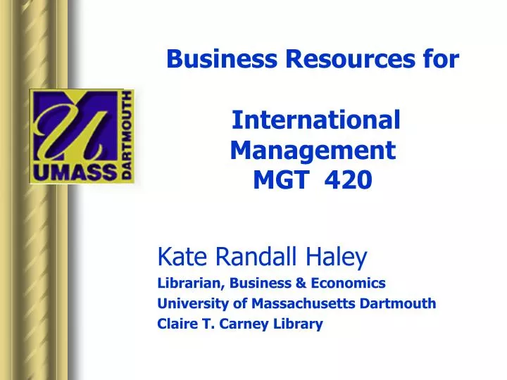 business resources for international management mgt 420