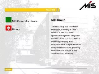 MIS Group at a Glance