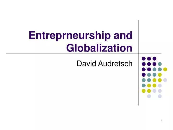 entreprneurship and globalization