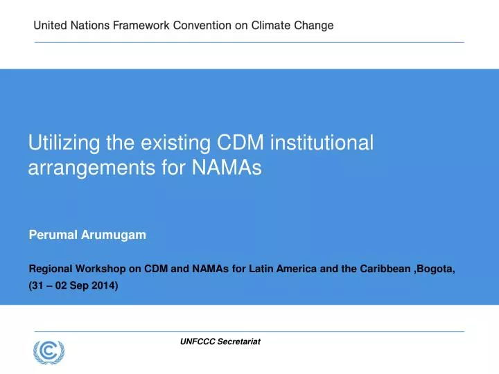 utilizing the existing cdm institutional arrangements for namas